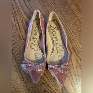 Sam Edelman crushed velvet pink flats